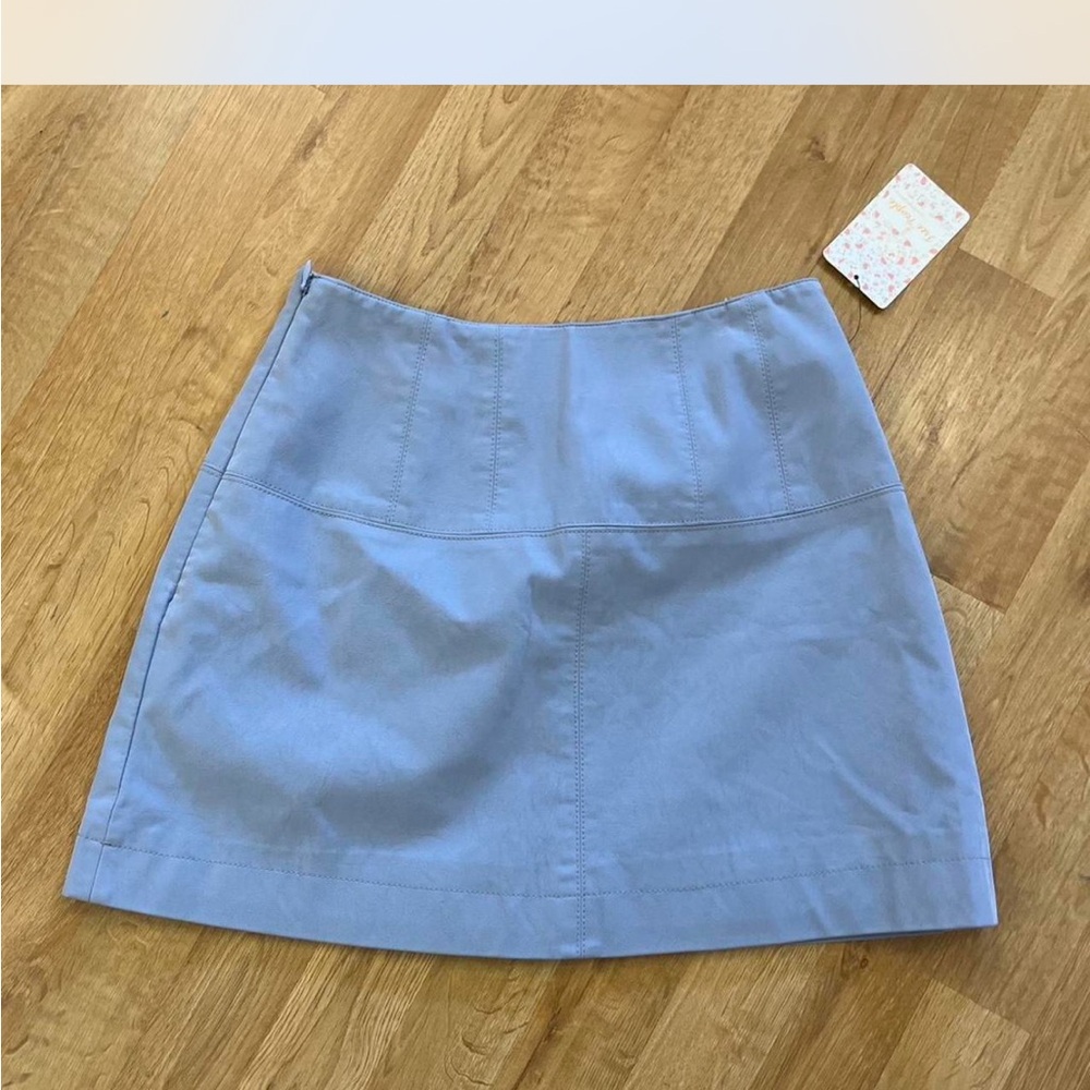 Free People Light Blue Mini Skirt